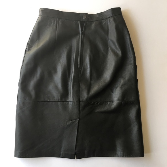 SOLD Laurence Toy genuine leather pencil skirt - Picture 4 of 11